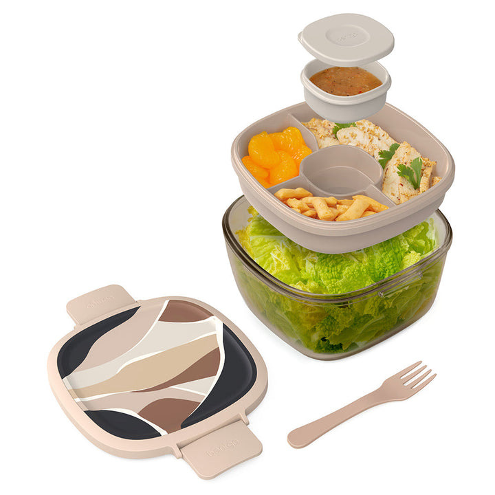 Bentgo Glass Prints All-in-One Salad Container Y7