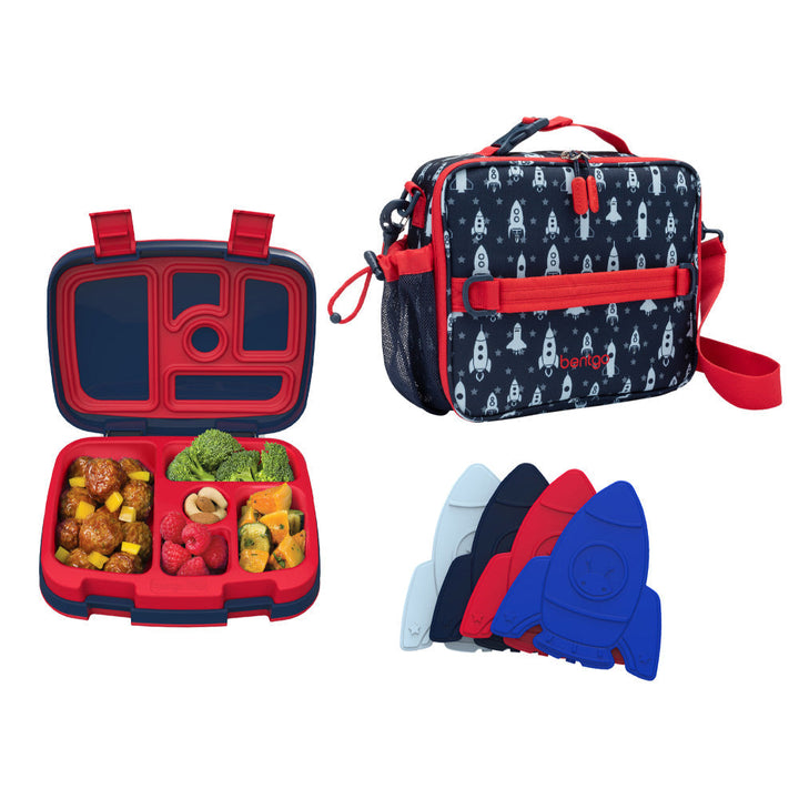 Bentgo Kids Prints Lunch Box, Lunch Bag, & Ice Packs G5